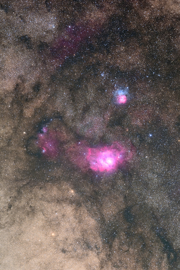 Lagoon Nebula and Trifid Nebula