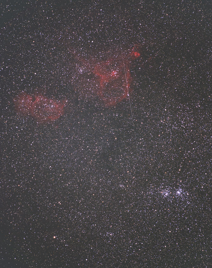 Double Cluster and Meteor