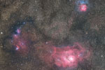 Lagoon Nebula and Trifid Nebula